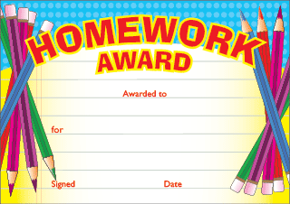 Certificates :: A6 Size :: Universal (non-personalised) A6 :: Homework