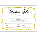 Certificate A5 - Border H (Design 4L)
