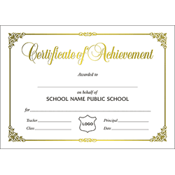 Certificate of Achievement Landscape A5
