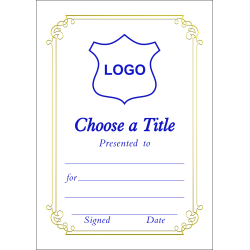 Certificate A6 - Border F (Design 1)