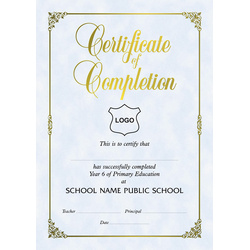 Certificate of Completion A4