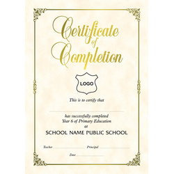 Certificate of Completion A4