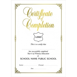 Certificate of Completion A4