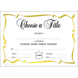 Certificate A5 - Border H (Design 4L)
