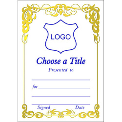 Certificate A5 - Border J (Design 1)