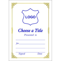 Certificate A5 - Border K (Design 1)