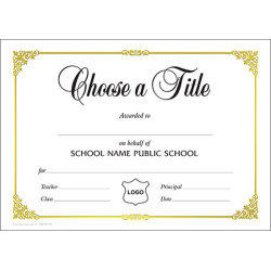Certificate A5 - Border K (Design 4L)