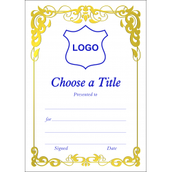 Certificate A6 - Border J (Design 1)