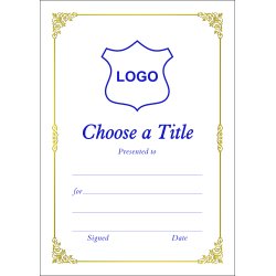 Certificate A6 - Border K (Design 1)